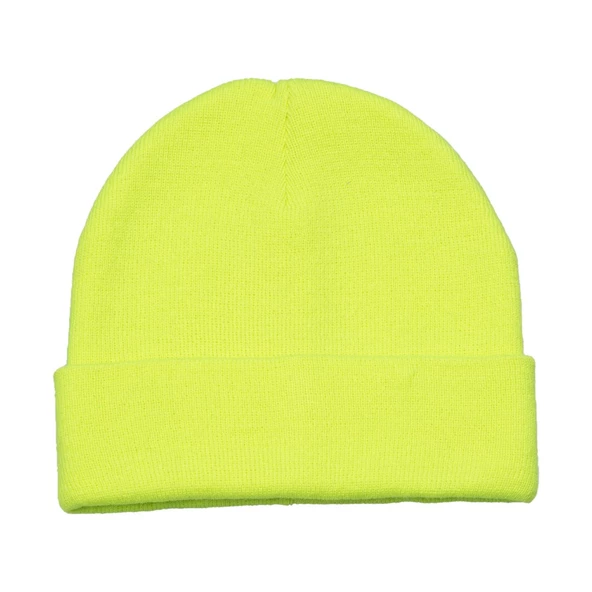 Neon Turuncu Basic Bere Unisex Turuncu Bere Fosfor Yeşili Standart