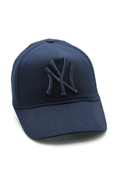 Lacivert New York Yankees Baskılı Şapka  Laciver Tek Ebat