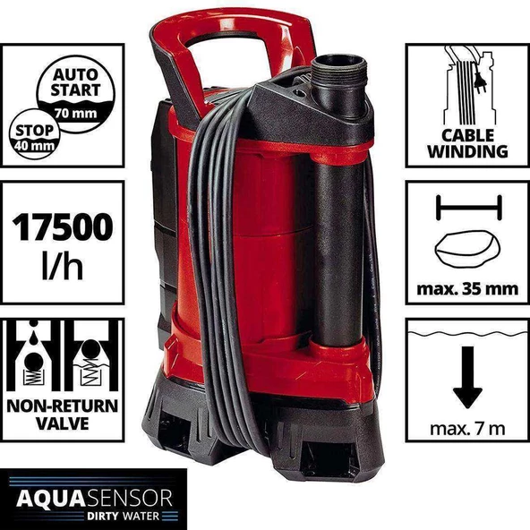 Einhell GE-DP 6935 A ECO Aquasensor Dalgıç Pompası Kirli Su - 2