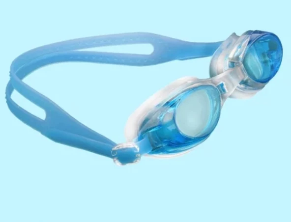 Mavi Çocuk Yüzücü Gözlüğü Havuz Deniz Gözlüğü 9-14 yaş Açık Mavi - 2