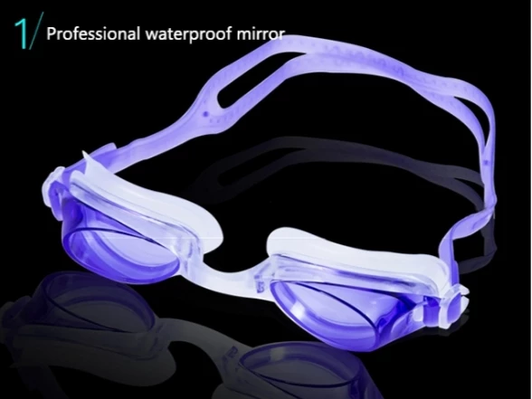 Mavi Çocuk Yüzücü Gözlüğü Havuz Deniz Gözlüğü 9-14 yaş Mor - 5