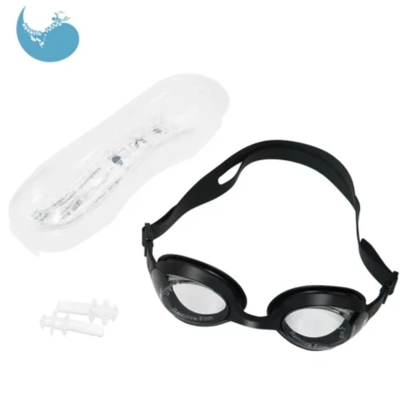 Mavi Çocuk Yüzücü Gözlüğü Havuz Deniz Gözlüğü 9-14 yaş Siyah - 4