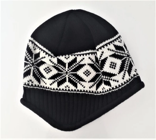 İçi Polarlı Kulaklı Bere Kışlık Bere   LACİVERT - Resim 8