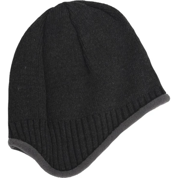 İçi Polarlı Kulaklı Bere Kışlık Bere   LACİVERT - Resim 3