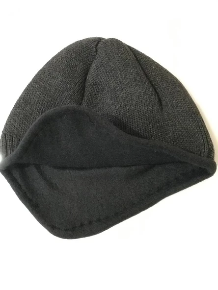 İçi Polarlı Kulaklı Bere Kışlık Bere   Antrasit - Resim 2