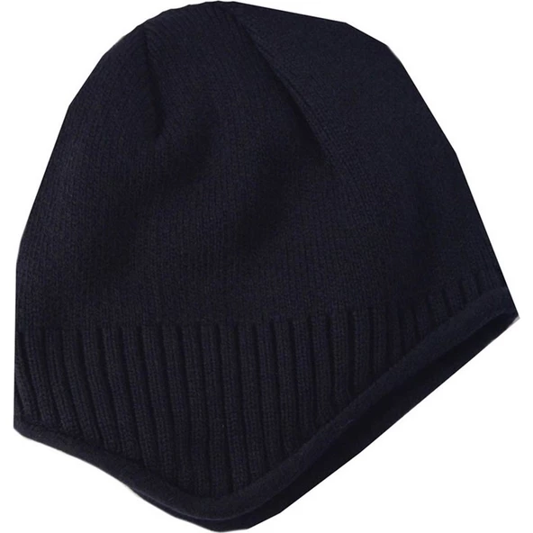 İçi Polarlı Kulaklı Bere Kışlık Bere   LACİVERT - Resim 5