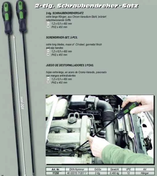 Mannesmann 11250 Uzun Tornavida Seti, 2 Parça - 3