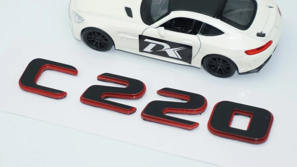 DK Tuning C 220 Bagaj Kırmızı Siyah ABS Yazı Logo Benz İle Uyumlu - 4