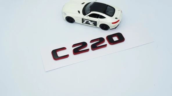 DK Tuning C 220 Bagaj Kırmızı Siyah ABS Yazı Logo Benz İle Uyumlu - 3