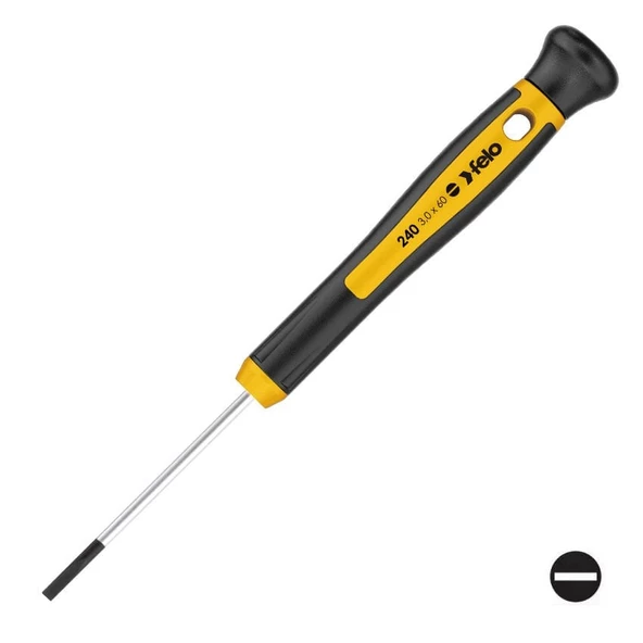 FELO Düz Uçlu Klemens Tornavida 2x60mm (240 Serisi)