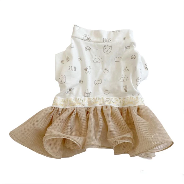 Sun Cream Tütülü Köpek Elbisesi,  Kıyafeti Tutu - 6