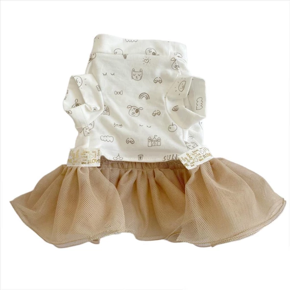 Sun Cream Tütülü Köpek Elbisesi,  Kıyafeti Tutu - 7