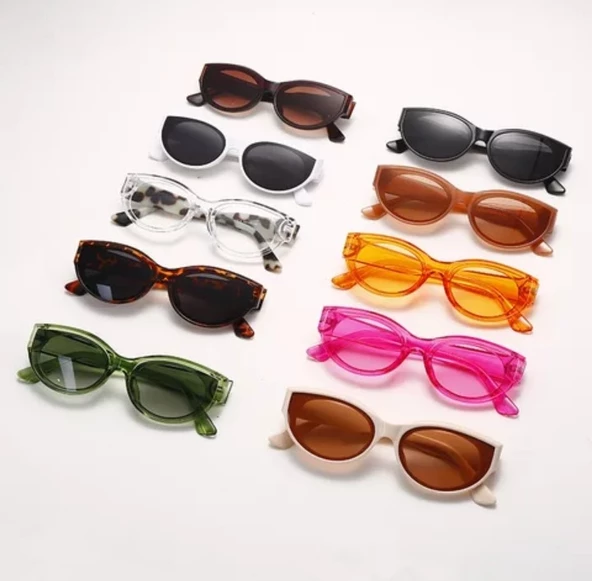 Cat Eye Bayan Oval Güneş Gözlüğü Beyaz Güneş Gözlüğü Siyah Tek Ebat - 7