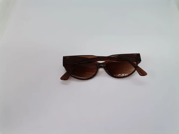 Cat Eye Bayan Oval Güneş Gözlüğü Beyaz Güneş Gözlüğü Kahverengi Tek Ebat - 5