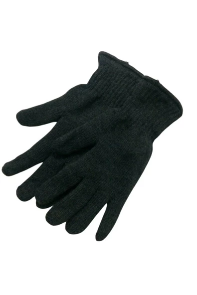 Kaliteli Triko Erkek Siyah Örgü Eldiven SiyahBayan Tek Ebat - 3