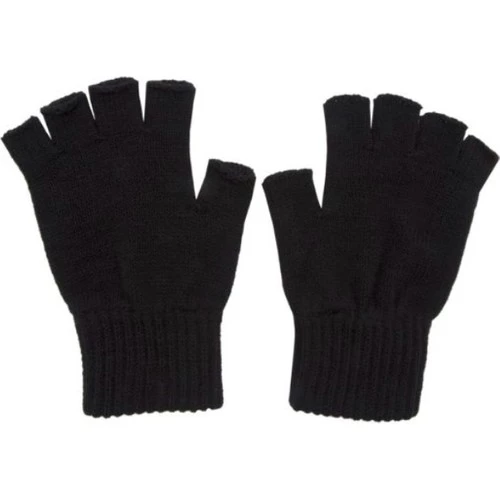 Kaliteli Triko Erkek Siyah Örgü Eldiven Siyah Tek Ebat - 2