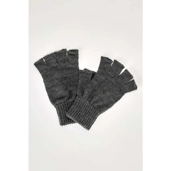 Antrasit Unisex Triko Kesik Eldiven Antrasit Tek Ebat - 5