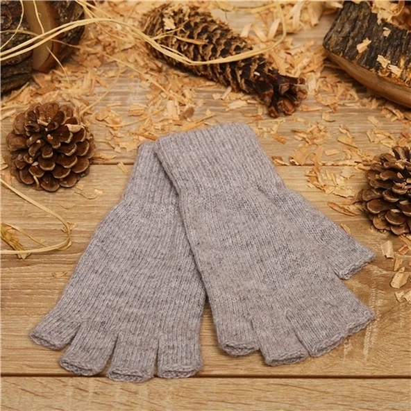 Antrasit Unisex Triko Kesik Eldiven Gri Tek Ebat - 3