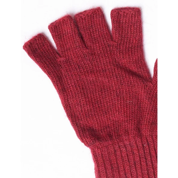 Antrasit Unisex Triko Kesik Eldiven Bordo Tek Ebat - 2