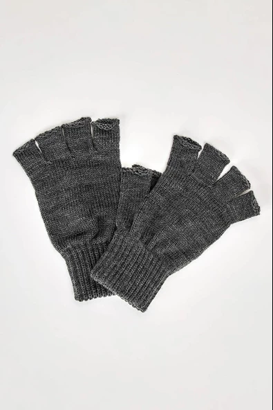 Antrasit Unisex Triko Kesik Eldiven Antrasit Tek Ebat - 2