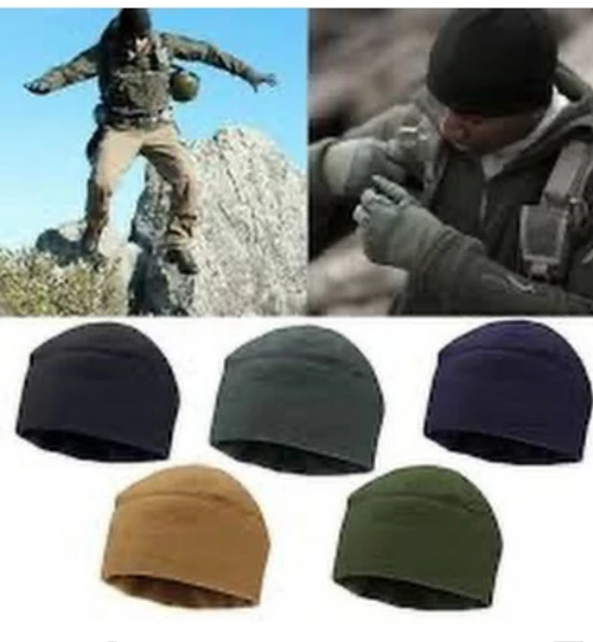 Polar Bere Kayak Beresi Siyah Yumuşak Ve Sıcak Tutan Polar  Antrasit Tek Beden - 6