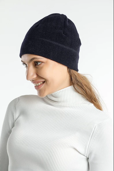 Polar Bere Kayak Beresi Siyah Yumuşak Ve Sıcak Tutan Polar  Lacivert Tek Beden - Resim 4