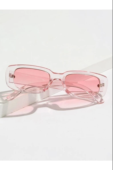 Chunky Frame Vintage Şeffaf Pembe Güneş Gözlüğü  Şeffaf Pembe Tek Ebat