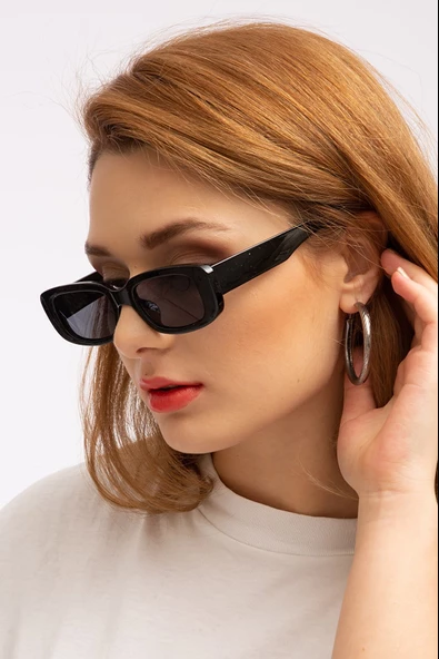 Chunky Frame Vintage Şeffaf Pembe Güneş Gözlüğü Siyah Tek Ebat - 2