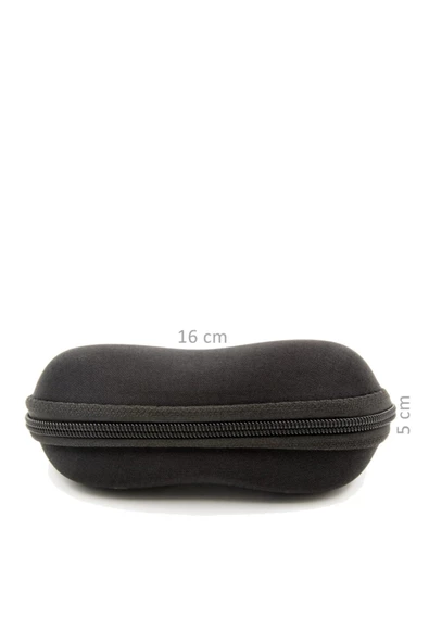 Fermuarlı Gözlük Kılıfı Gözlük Kabı Gri Siyah