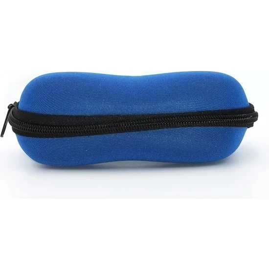 Fermuarlı Gözlük Kılıfı Gözlük Kabı Gri Mavi