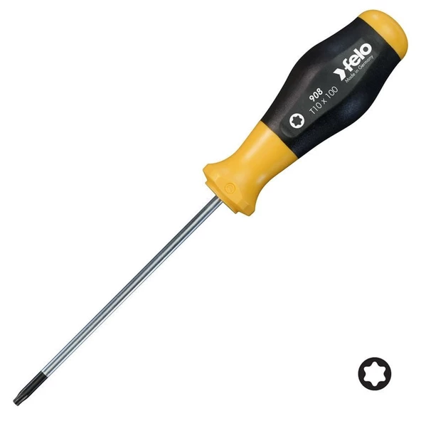 FELO Torx Uçlu Tornavida T15x100mm (908 Serisi)