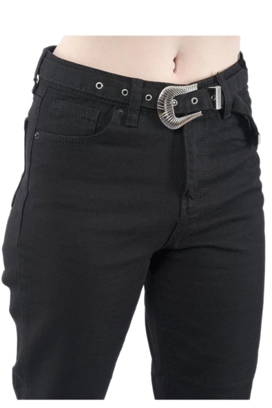 Kadın Siyah Mom Reaktif Kot Pantolon BGL-ST02252 - Resim 12