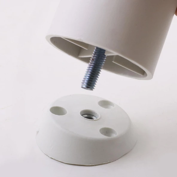 Mobilya Masa Sehpa Ayağı Bağlantı Aparatı Açılı Dereceli Ayak Tabanı Beyaz (10 ADET) - 6