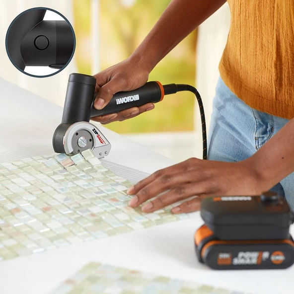 Worx Wx745.9 Makerx 20Volt Profesyonel 38Mm Kumaş, Deri, Karton Kesici (Akü Dahil Değildir) - 10