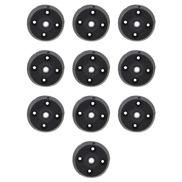 Mobilya Masa Sehpa Ayağı Bağlantı Aparatı Düz Ayak Tabanı Siyah (10 Adet) - 8