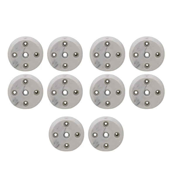 Mobilya Masa Sehpa Ayağı Bağlantı Aparatı Düz Ayak Tabanı Beyaz (10 ADET) - 8