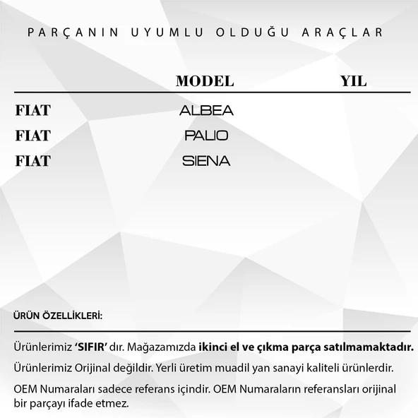 Fiat Palio, Siena, Albea için Güneşlik Ayağı -Koyu Renk- 2li - 2