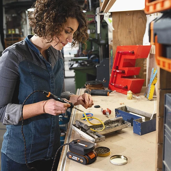 Worx Wx744.9 Makerx 20Volt Profesyonel Dijital Lehim Tabancası + 12 Aksesuar (Akü Dahil Değildir) - 7