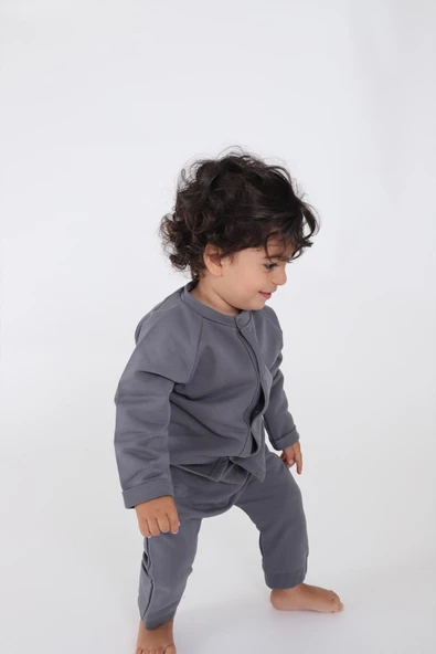 Bağcıklı Basic Pantolon Antrasit Gri - 2
