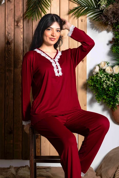 Nisanca Uzun Kollu Bambu Anne Pijama Takımı- Genç Anne Serisi - 8