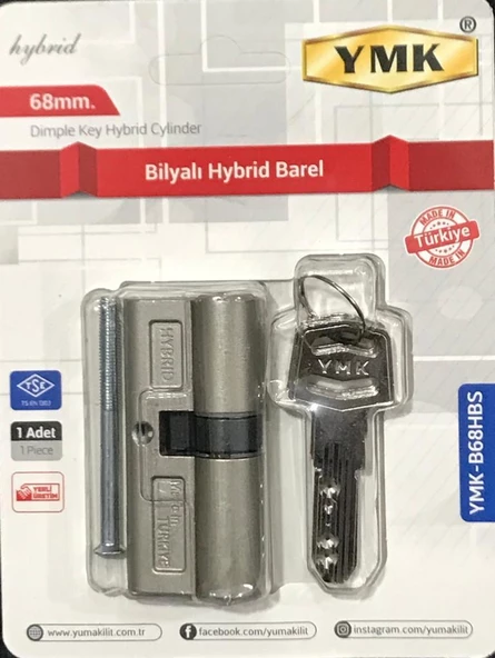 Ymk 68 mm Bilyalı Barel Nikel Kapı Bareli 3 Anahtarlı YMKB68HBS