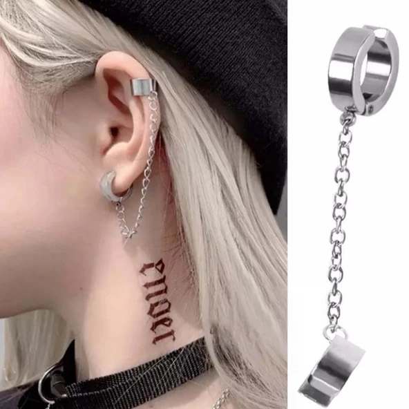 Zincir  Küpe  Şık Hediyelik Aksesuar Takı Süs