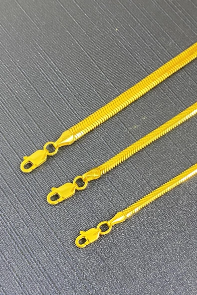 14 Ayar Altın Balık Sırtı Bileklik 3 mm - 5
