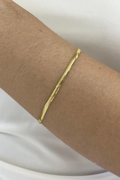 14 Ayar Altın Balık Sırtı Bileklik 3 mm