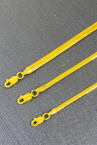 14 Ayar Altın Balık Sırtı Ezme Bileklik 2 mm - 5