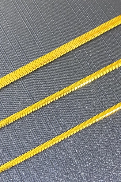 14 Ayar Altın Balık Sırtı Ezme Bileklik 2 mm - 4
