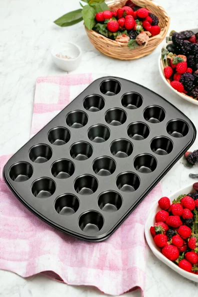 Muffin Kalıbı 24'lü Cupcake Kapsülü Fırın Mini Kek Browni Kekstra Kurabiye Kalıbı Muffin Baking Pan