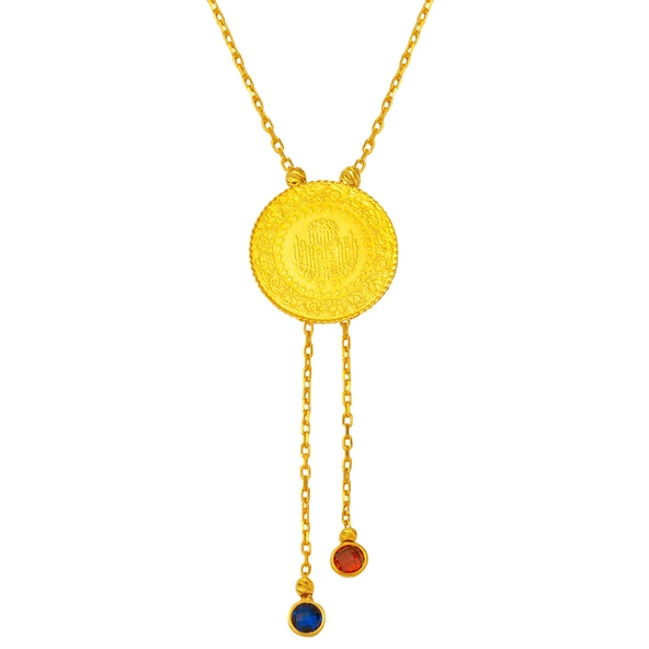 Çeyrek Altınlı 22 Ayar Püsküllü Kolye ürün görseli 1