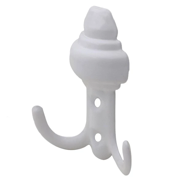 As Büyük Sarıklı Vestiyer Duvar Askısı Dolap Elbise Askılığı Beyaz Metal Askı - Resim 4