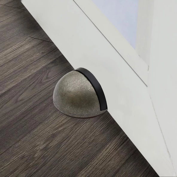Yarımay Kapı Stoperi Tamponu Yapışkanlı Kapı Durdurucu Tutucu Metal Kapı Stopu Antik Gümüş (5 ADET) - 6